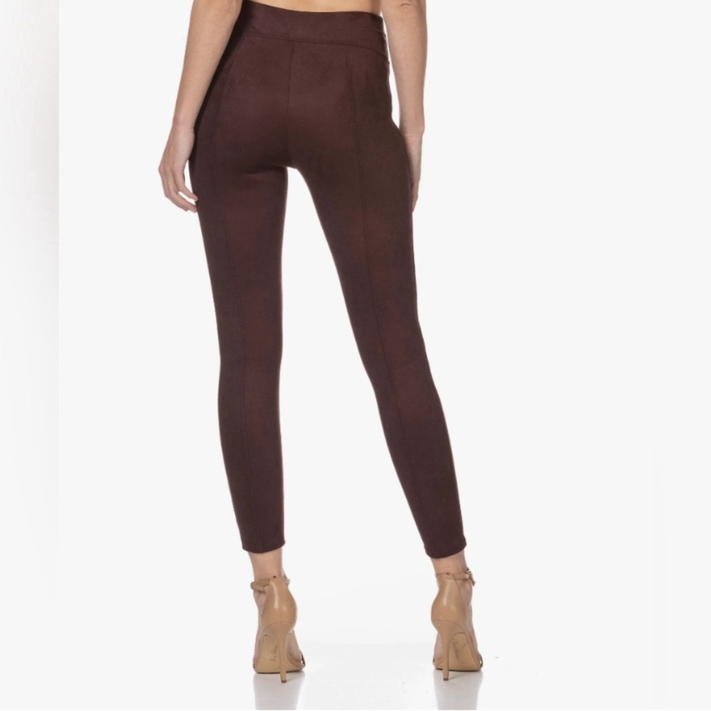 SPANX Faux Suede Pull On Leggings- Dark Terracotta- 1X Petite
